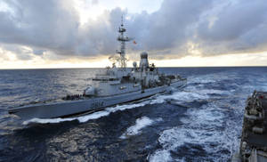 French Polynesia Navy Ship Wallpaper