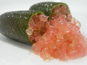 Fresh Finger Lime With Vivid Pink Insides Wallpaper