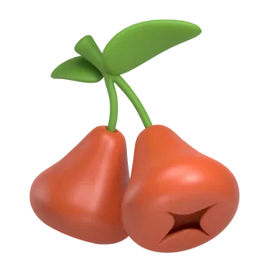 Fresh Rose Apple In 3d Model Wallpaper