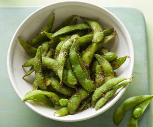 Fresh Spicy Edamame Beans On A Plate Wallpaper