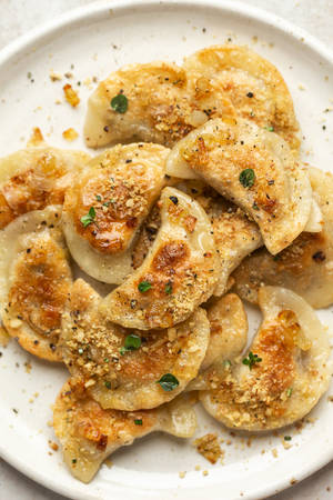 Fried Pierogi Dish Wallpaper