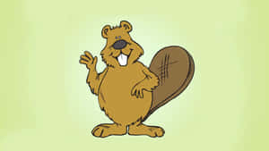 Friendly Cartoon Beaver Wallpaper