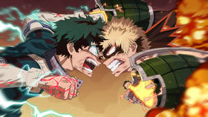 Friends Forever, Mha's Midoriya And Bakugo Wallpaper