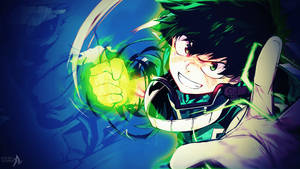 From Zero To Hero - Follow The Journey Of Izuku Midoriya In Mha Wallpaper