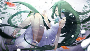 Froppy In White Dress Underwater Wallpaper