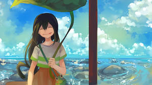 Froppy Lotus Leaf Umbrella Wallpaper