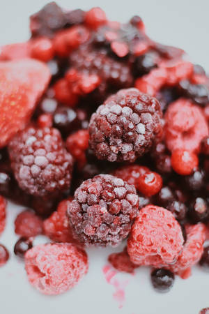 Frozen Berries On Yogurt Wallpaper