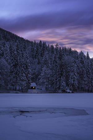 Frozen Fusine Lake In Italy Wallpaper