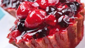 Fruit Berries Syrup Tart Dessert Wallpaper