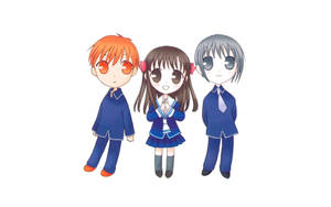 Fruits Basket Trio Cute Digital Art Wallpaper