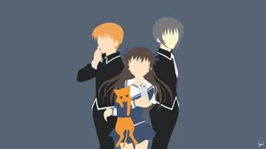 Fruits Basket Trio With Animals Wallpaper