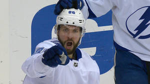 Frustrated Ice Hockey Player Nikita Kucherov Wallpaper