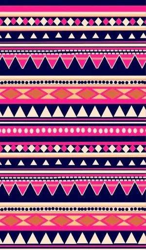 Fuchsia Pink Tribal Pattern Wallpaper