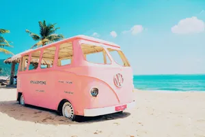 Full 4k Desktop Minibus Byt The Beach Wallpaper