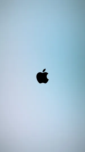 Full Hd Apple On Faded Blue Wallpaper