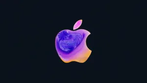 Full Hd Apple With Marble Design Wallpaper