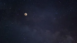 Full Moon In Starry Sky Wallpaper