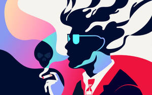 Funky Smoking Man Wallpaper