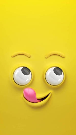 Funny Cartoon Face Licking Lips Wallpaper