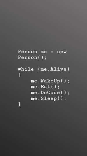 Funny Coding Person Routine Wallpaper
