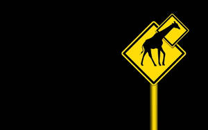 Funny Desktop Giraffe Crossing Wallpaper