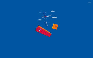 Funny Tetris Skydiving Cartoon Wallpaper