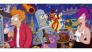 Futurama Leela And Bender Wallpaper