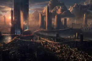 Futuristic_ Cityscape_ Sunset Wallpaper