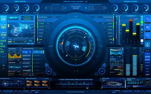 Futuristic Control Panel Interface Wallpaper