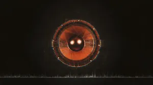 Futuristic Speaker Vibration Sound Wave Wallpaper