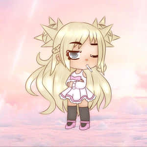 Gacha Girl Long Gold Hair Wallpaper