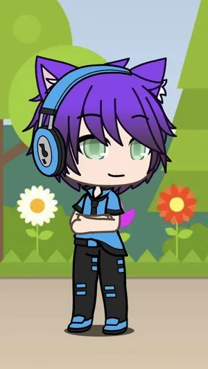 Gacha Life Cute Purple Haired Boy Wallpaper