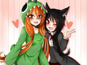 Gacha Life Two Cute Best Friends Wallpaper