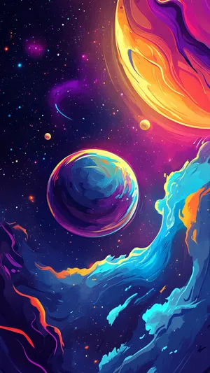 Galaxy And Blue Background Wallpaper