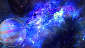 Galaxy Deer Psychedelic 4k Wallpaper