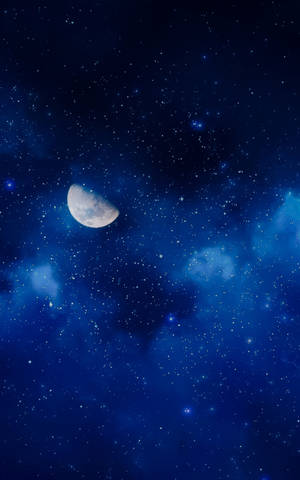 Galaxy Moon Night Sky Wallpaper