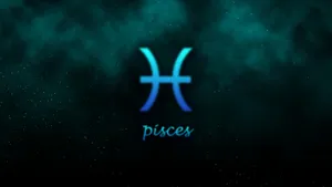 Galaxy Pisces Symbol In Blue Wallpaper
