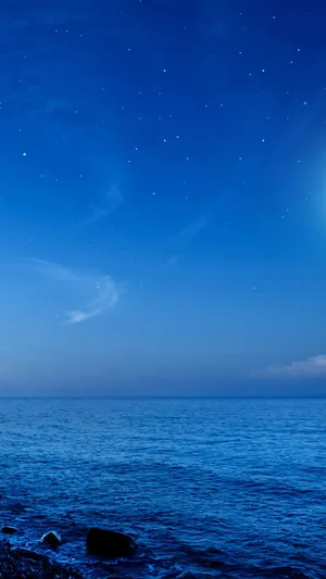 Galaxy S5 Blue Ocean Starry Sky Wallpaper