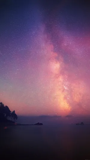 Galaxy Sky Flat Land Wallpaper