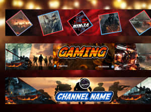 Gaming Banners With A Red Background Wallpaper