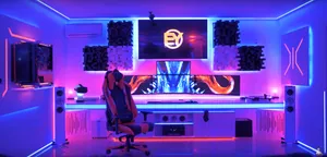 Gaming Room Futuristic Design Wallpaper