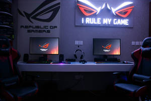 Gaming Room Republic Of Gamers Wallpaper