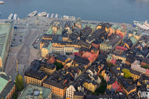 Gamla Stan City Top View Wallpaper