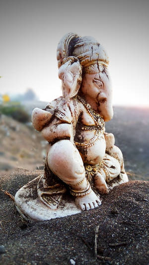 Ganesh Full Hd In Sand Wallpaper