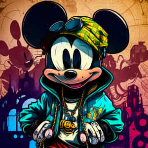 Gangster Mickey Mouse Artwork Wallpaper
