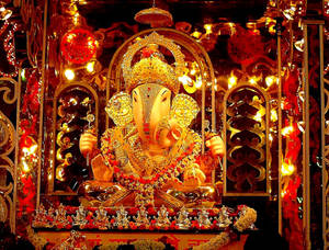 Ganpati Hd Warm Light Wallpaper