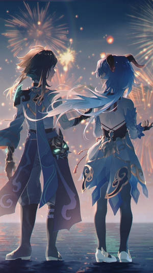 Ganyu And Ayato Genshin Impact Phone Wallpaper