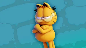 Garfield Cartoon Character With His Arms Crossed Wallpaper