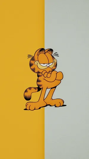 Garfield In Two-tone Background Wallpaper