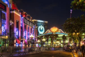 Gaslamp Quarter, San Diego At Night Wallpaper